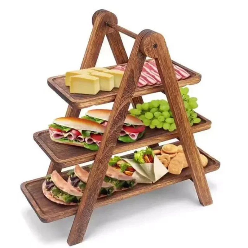 Bamboo Cutlery - 3-stöckiges Serviertablett aus Holz, Etagere im
