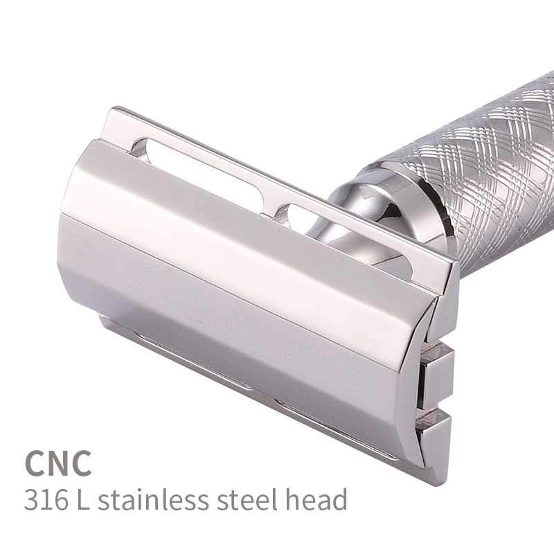 Safety Razor Handle - CNC 316L Edelstahl Doppelschneidiger Sicherheitsrasierkopf Manuelles