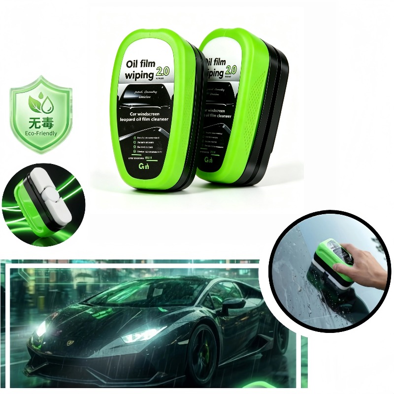 Eco Sponge - Ungiftiges Auto-Glas-Ölfilm-Entferner-Set, Leistungsstarker Windschutzscheibenreiniger mit Schwamm