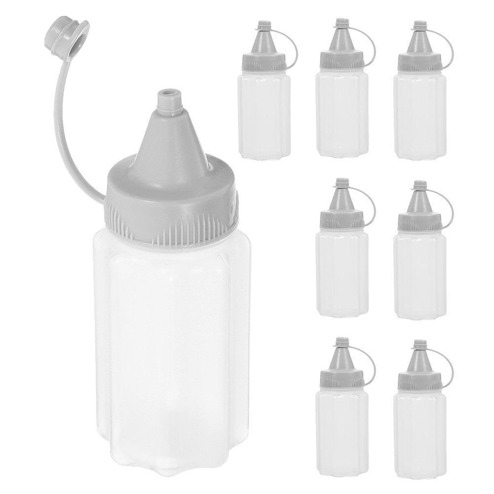 Reusable Bottle - 8 Stück Küchen-Quetschflaschen aus klarem Kunststoff,