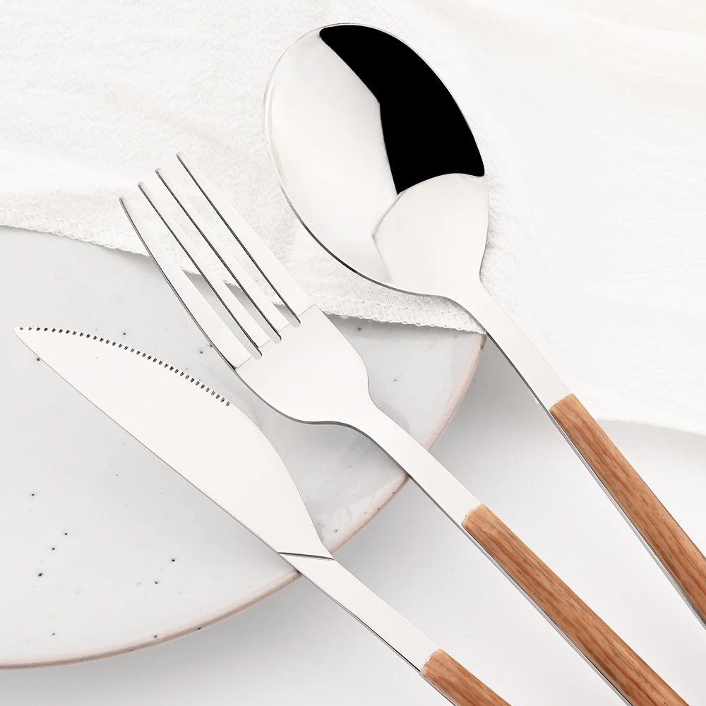 16/24/30Pcs Edelstahl Nachahmu – Bamboo Cutlery Bewertung und Preis